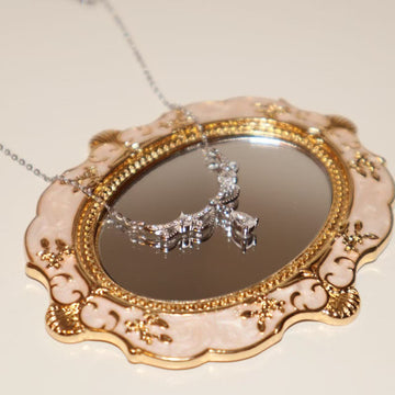 Sparkling Ribbon Pendant Necklace