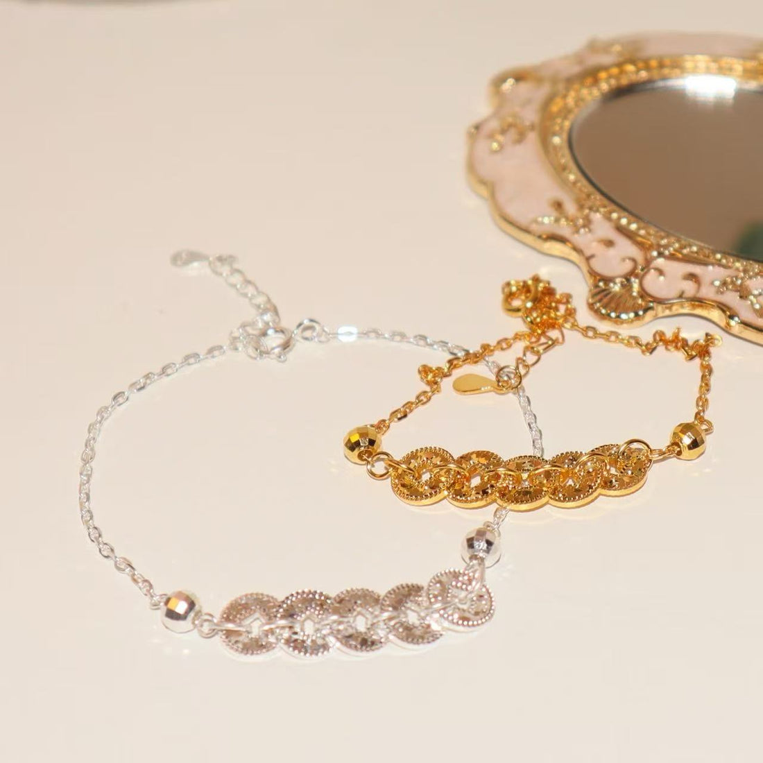 Lucky Coin Bracelet Eastern Prosperity Symbol｜925 Sterling Silver Wealth Charm｜