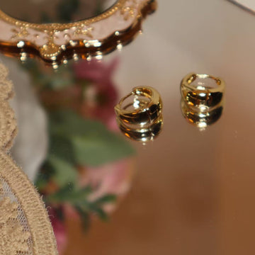Vintage Gold Chunky Hoop Earrings