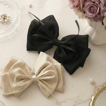 Romantic Satin Bow Hair Clip – Soft Girl Aesthetic Ribbon Barrette